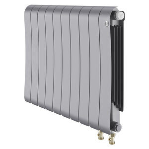 Изображение товара Радиатор биметаллический Royal Thermo Infinity 500 VR80 RTINSSVR8050012, 12 секций, ширина 96 см, высота 59.1 см, нижнее правое подключение 8 см, цвет Silver Satin