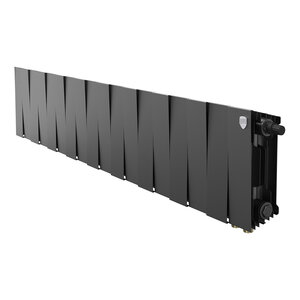 Изображение товара Радиатор биметаллический Royal Thermo PianoForte 200 VR80 RTPBVR803020018, 18 секций, ширина 144 см, высота 28 см, нижнее правое подключение 8 см, цвет черный