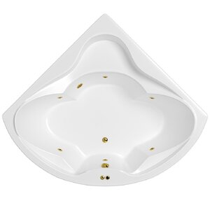 Изображение товара Ванна гидромассажная Whitecross Konsul Soft 0110.150150.100.SOFT.GL, 150 x 150 см, белая, форсунки золото