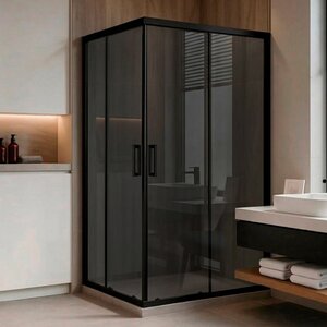 Изображение товара Душевой уголок Royal Bath HPD RB75115HPD-G-BL, 115 x 75 см, стекло тонированное, профиль черный