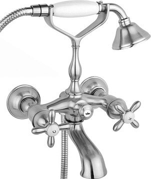 Изображение товара Смеситель для ванны и душа Timo Ritz 0144Y серебряный с душевым гарнитуром