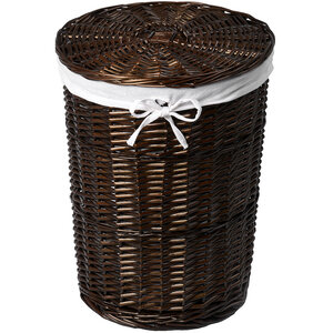 Изображение товара Корзина WasserKraft Elbe WB-740-L, большая, для белья, с крышкой, темно-коричневый