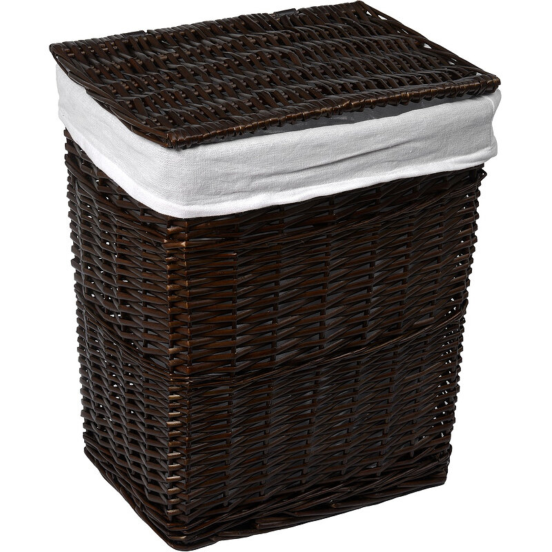 Изображение товара Корзина WasserKraft Isar WB-130-L для белья с крышкой, темно-коричневая, крупная