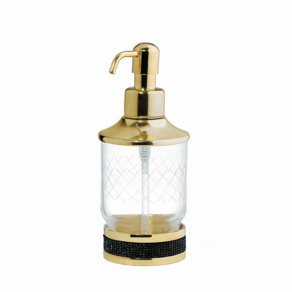 Изображение товара Дозатор для жидкого мыла Boheme Royal Cristal 10929-ROYALE-G-B, цвет черный/золото