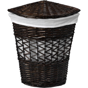 Изображение товара Корзина для белья WasserKraft Salm WB-270-M угловая средняя с крышкой