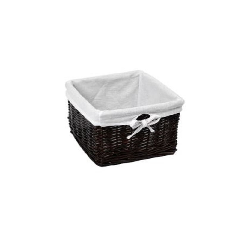 Изображение товара Корзина WasserKraft Alme WB-150-L, большая для белья, темно-коричневый/белый
