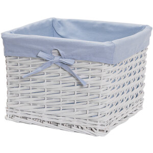Изображение товара Корзина для белья WasserKraft Lopau WB-320-L, большая, светло-кремовый/голубой