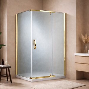 Изображение товара Душевой уголок Royal Bath HPVD RB1120HPVD-C-GP, 120 x 100 см, стекло матовое, профиль золото полированное