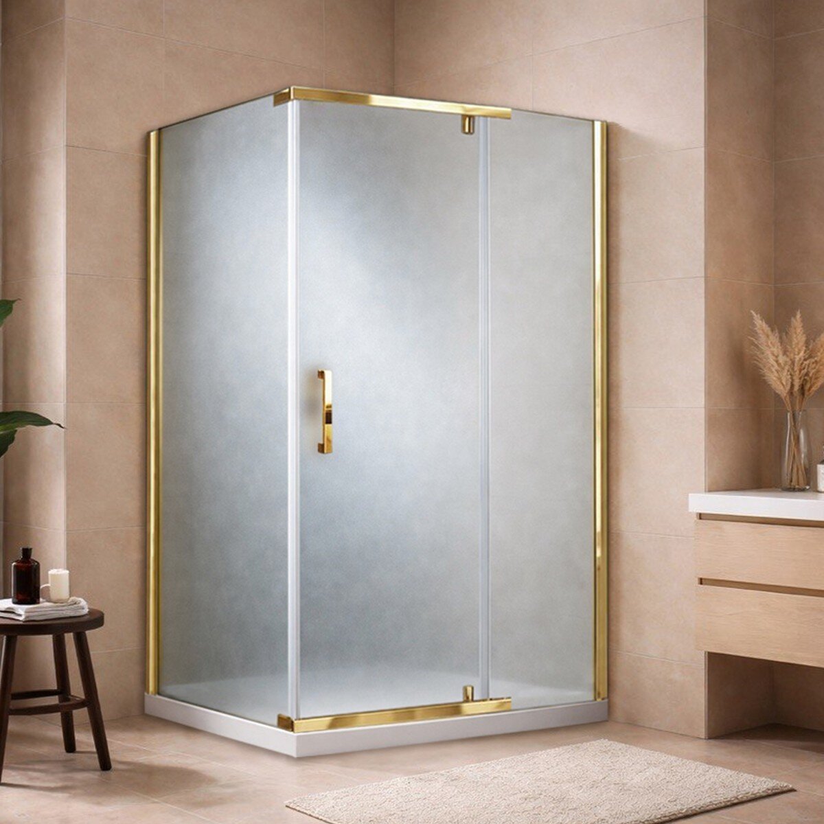 Изображение товара Душевой уголок Royal Bath HPVD RB7130HPVD-C-GP 130x70 матовое стекло золото