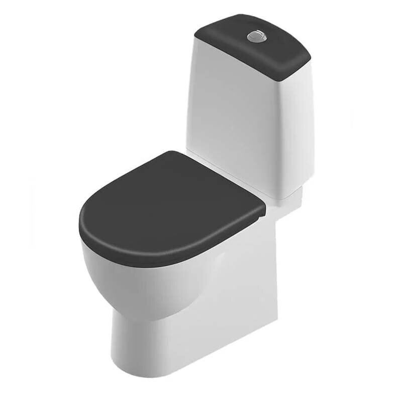 Изображение товара Напольный унитаз Sanita Luxe Best Color Motion WC.CC/Best/2-DM/BLK.G/S1 Black, крышка микролифт