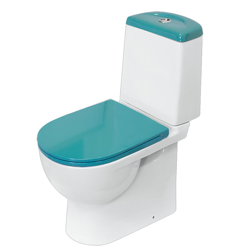 Изображение товара Напольный унитаз Sanita Luxe Best Color Motion WC.CC/Best/2-DM/TUR.G/S1 Sea, крышка микролифт