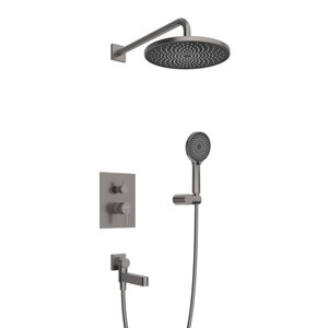 Изображение товара Душевая система BelBagno Delta2.0 DEL2.0-VDSET-GM, с внутренней частью, цвет оружейная сталь