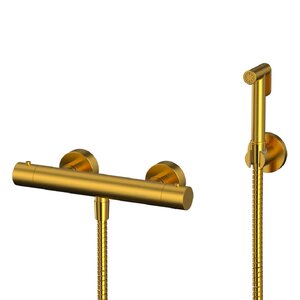 Изображение товара Гигиенический душ Whitecross Y gold SYSYBI3GLB, со смесителем, PVD брашированное золото