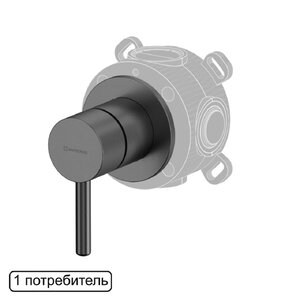 Изображение товара Смеситель для душа Whitecross Y gunmetal Y1241AT, на 1 потребителя, цвет антрацит PVD
