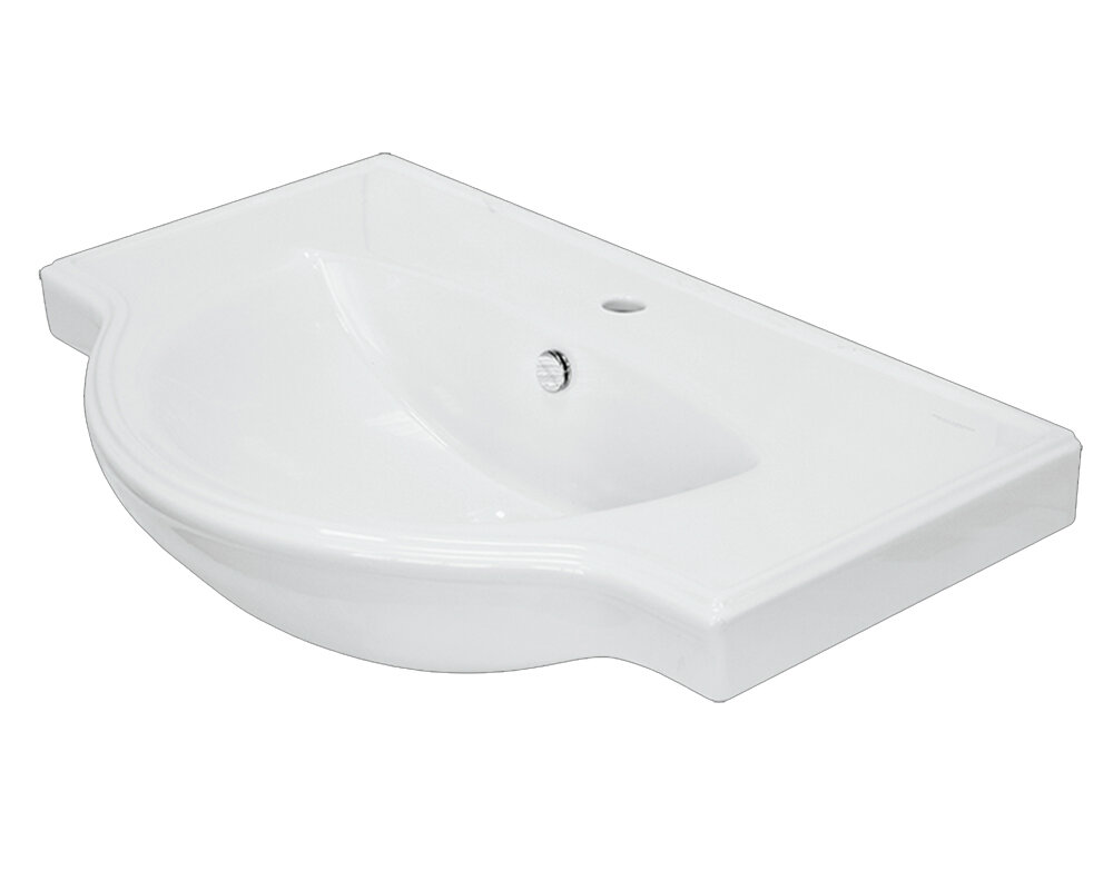 Изображение товара Раковина Sanita Luxe Classic белая 82.5x51.5 см прямоугольная с переливом