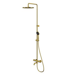 Изображение товара Душевая система Whitecross Y gold Y1234BASICGL, термостатическая, цвет золото PVD