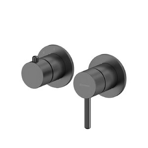 Изображение товара Смеситель Whitecross Y gunmetal 2-Y1243AT, для ванны и душа, внешняя часть на 3 потребителя, цвет антрацит PVD