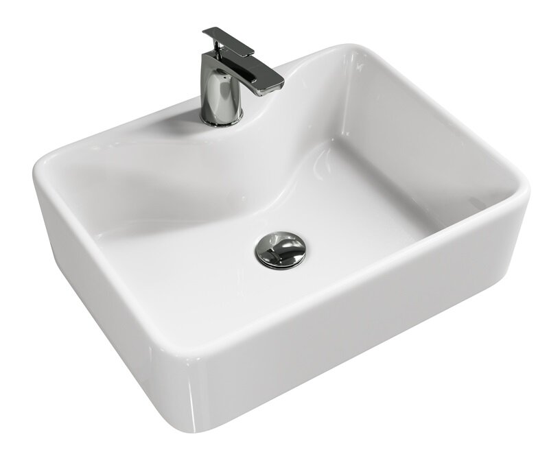 Изображение товара Раковина накладная Laguraty 8099B прямоугольная белая 48.5x37x14 см