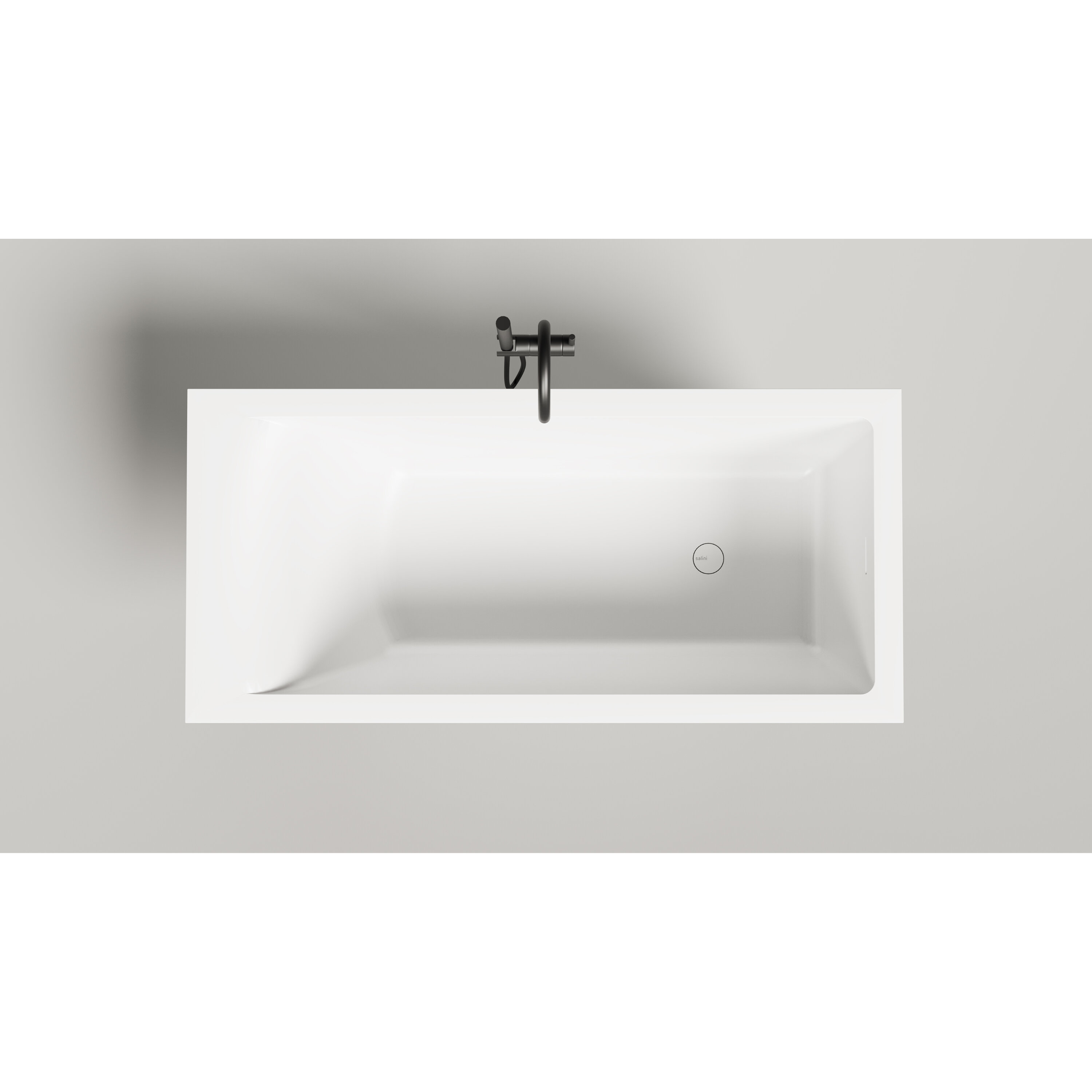 Изображение товара Ванна Salini Cascata Kit 105012G, 150 х 70 см, из искусственного камня S-Sense, с донным клапаном, цвет белый