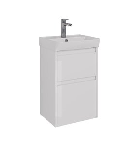 Изображение товара Тумба под раковину Lemark Combi LM03C45T, 45 см, подвесная/напольная, белый глянец