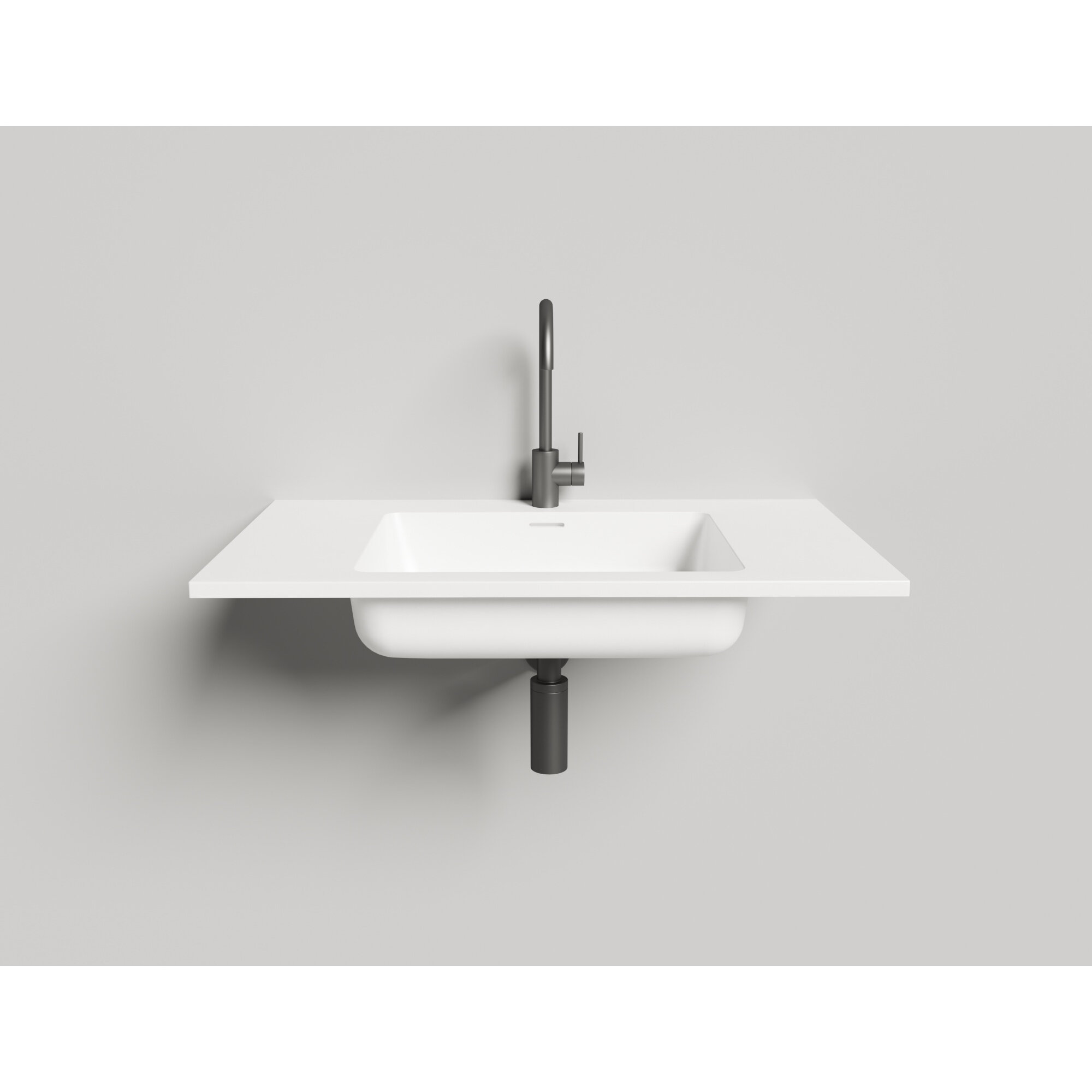 Изображение товара Раковина Salini 1402201MF, 80 см, из искусственного камня S-Stone, с донным клапаном, цвет белый матовый, покраска по RAL полностью Изображение товара Раковина Salini 1402201MF, 80 см, из искусственного камня S-Stone, с донным клапаном, цвет белый матовый, покраска по RAL полностью