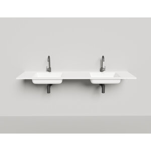 Изображение товара Раковина Salini Onda 1402202MF, 180 см, из искусственного камня S-Stone, с донным клапаном, цвет белый матовый, покраска по RAL полностью