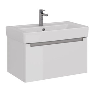 Изображение товара Тумба под раковину Lemark Buno mini LM05BM80T, 80 см, подвесная, белый глянец/серый матовый