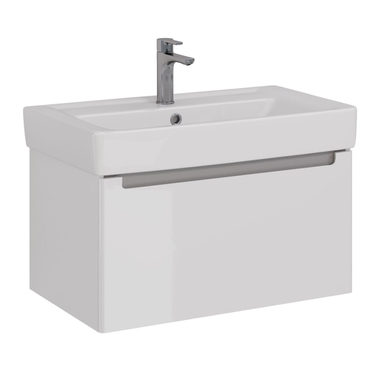 Изображение товара Тумба под раковину Lemark Буно мини/Buno mini LM05BM80T, 80 см, подвесная, белый глянец/серый матовый Изображение товара Тумба под раковину Lemark Буно мини/Buno mini LM05BM80T, 80 см, подвесная, белый глянец/серый матовый