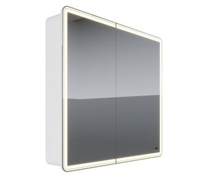 Изображение товара Зеркальный шкаф Lemark Element LM90ZS-E, 90 см, LED-подсветка, с розеткой, белый матовый