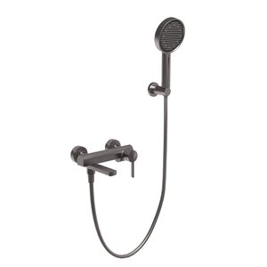 Изображение товара Смеситель для ванны и душа Vincea TG VTFW-5TG2GM, с душевым гарнитуром, вороненая сталь