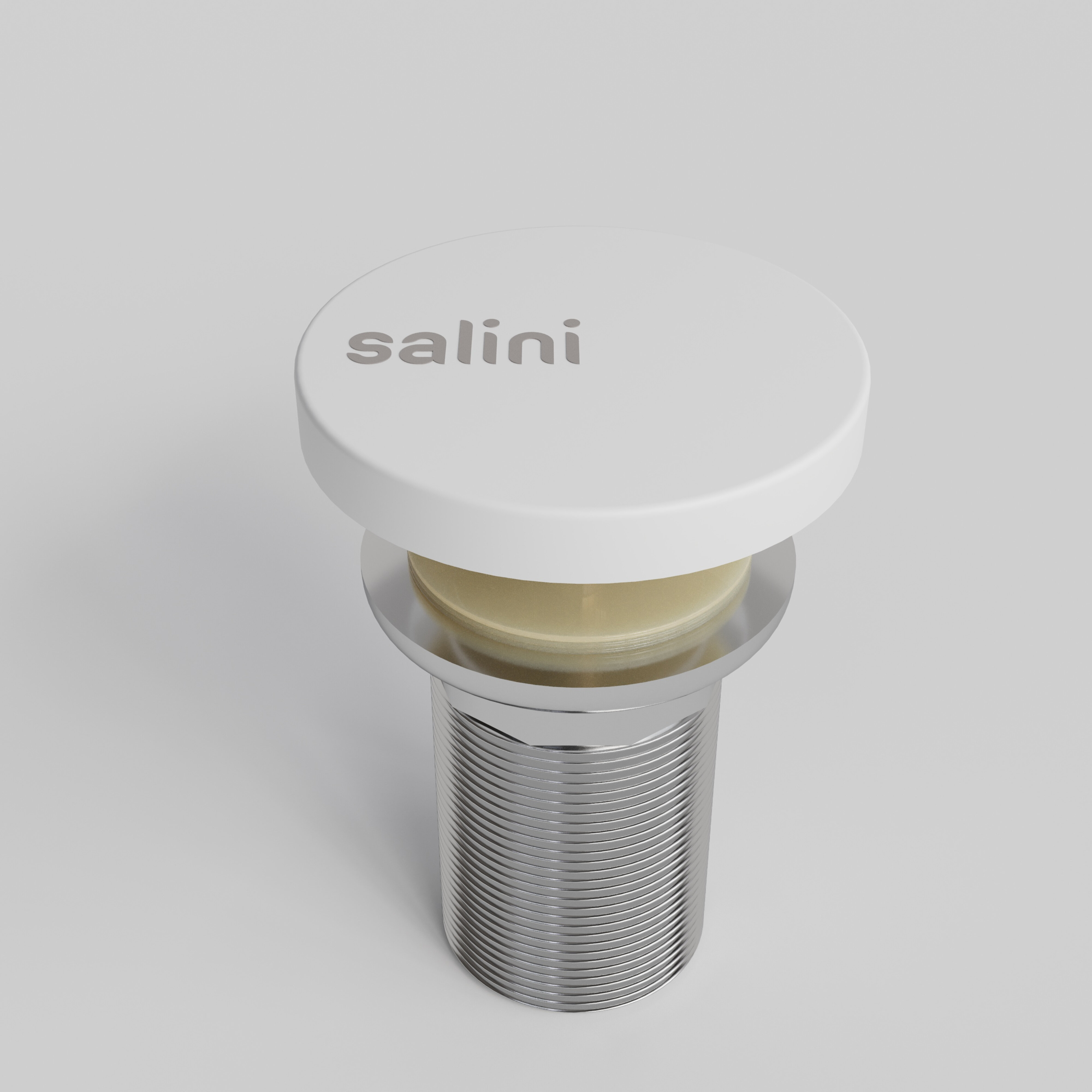 Изображение товара Донный клапан Salini D 502 для раковины S-Stone с Click-Сlack и белым матовым покрытием