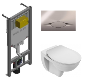 Изображение товара Инсталляция Jacob Delafon с безободковым унитазом Patio EDV102-00