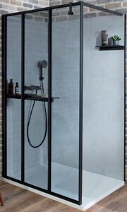 Изображение товара Душевое ограждение Jacob Delafon Nouvelle Vague 700, профиль черный, стекло прозрачное