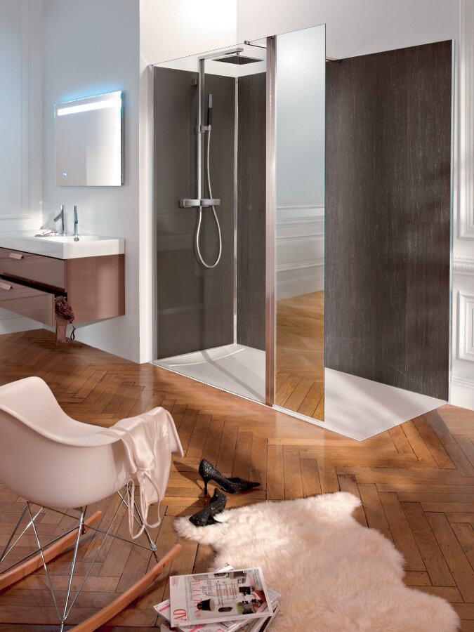 Изображение товара Душевой уголок Jacob Delafon Contra 159 см левосторонний с зеркальной панелью