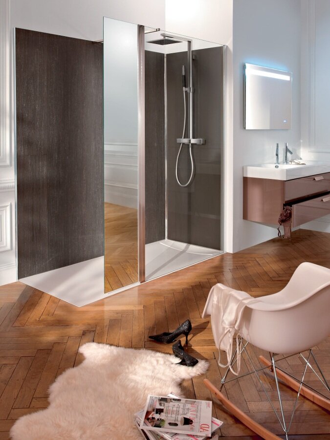 Изображение товара Душевая стенка Jacob Delafon Contra 180 см без дверей, стекло и алюминий