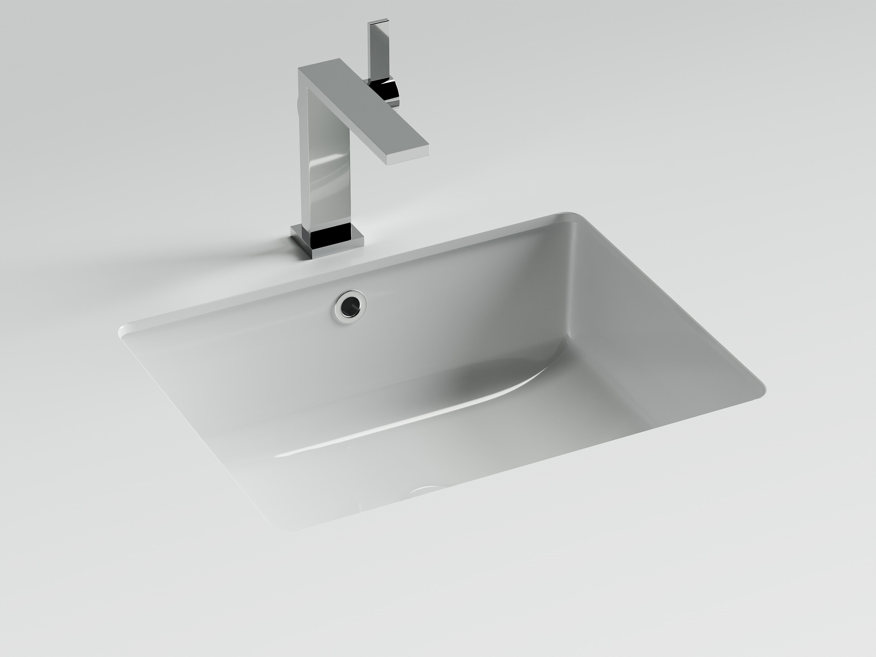 Изображение товара Раковина Ceramicanova Era CN7033 белая прямоугольная с переливом