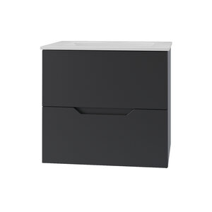 Изображение товара Тумба c раковиной Agger Свит SWE600ETBL-3610W, 60 см, подвесная, цвет черный матовый