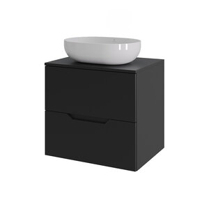 Изображение товара Тумба c раковиной Agger Свит SWE600ETBL-ST-5480W, 60 см, подвесная, цвет черный матовый
