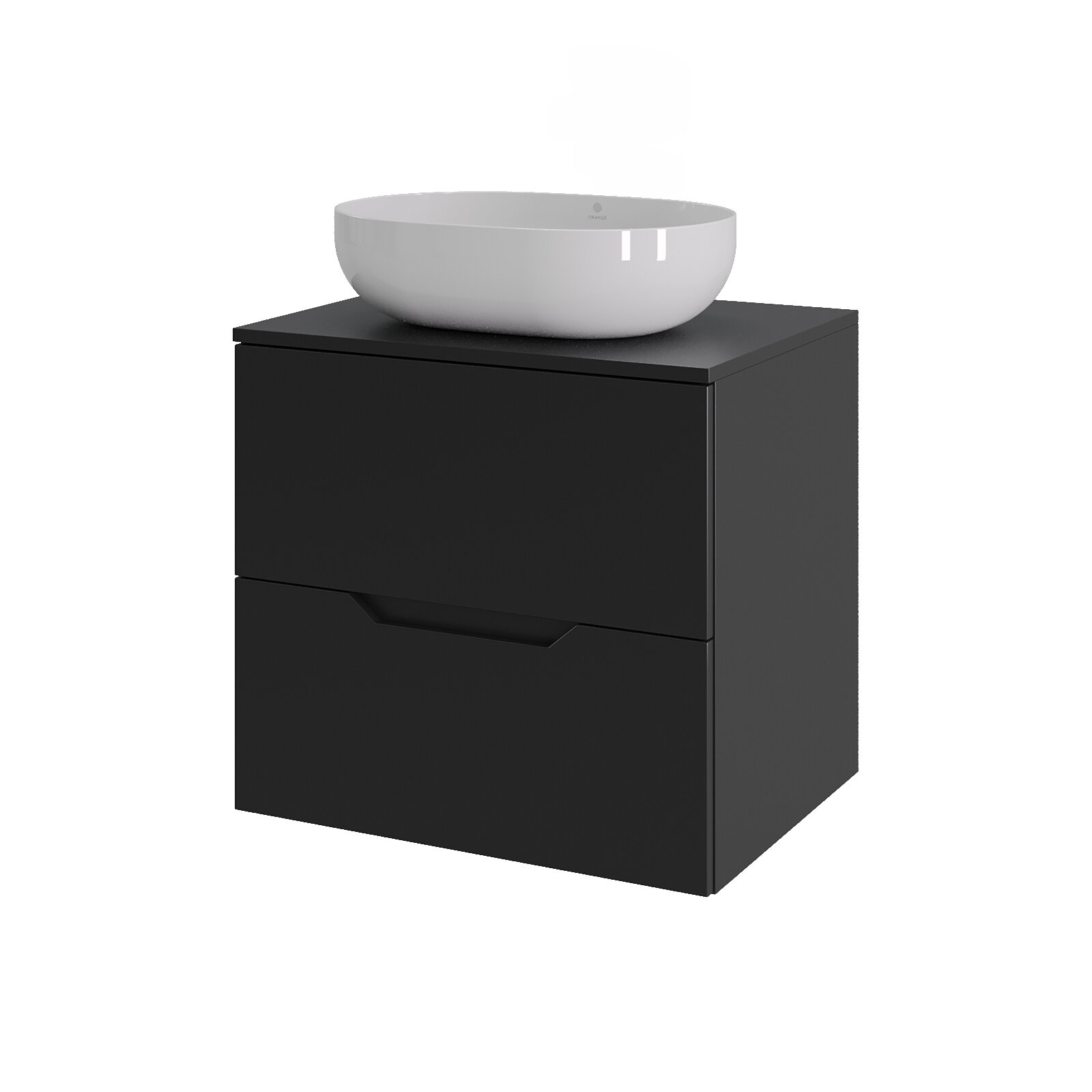 Изображение товара Тумба с раковиной Agger Свит SWE600ETBL-ST-5480W, 60 см, черный матовый