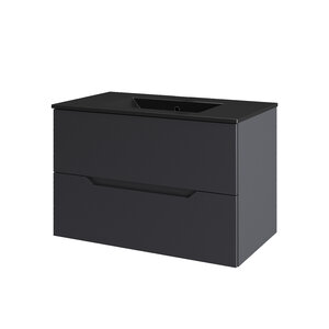 Изображение товара Тумба c раковиной Agger Свит SWE800ETGR-3800B, 80 см, подвесная, цвет графит матовый