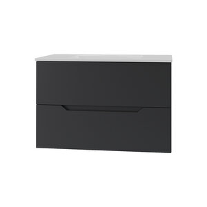 Изображение товара Тумба c раковиной Agger Свит SWE800ETBL-3800W, 80 см, подвесная, цвет черный матовый
