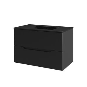 Изображение товара Тумба c раковиной Agger Свит SWE800ETBL-3800B, 80 см, подвесная, цвет черный матовый