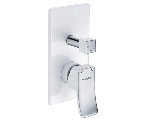 Изображение товара Смеситель скрытого монтажа WasserKRAFT Aller 10641W для ванны и душа белый хром