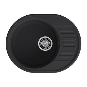 Изображение товара Мойка кухонная ЭкоМ 6148 черный, 61.7 см, искусственный камень, сливная арматура приобретается отдельно Изображение товара Мойка кухонная ЭкоМ 6148 черный, 61.7 см, искусственный камень, сливная арматура приобретается отдельно