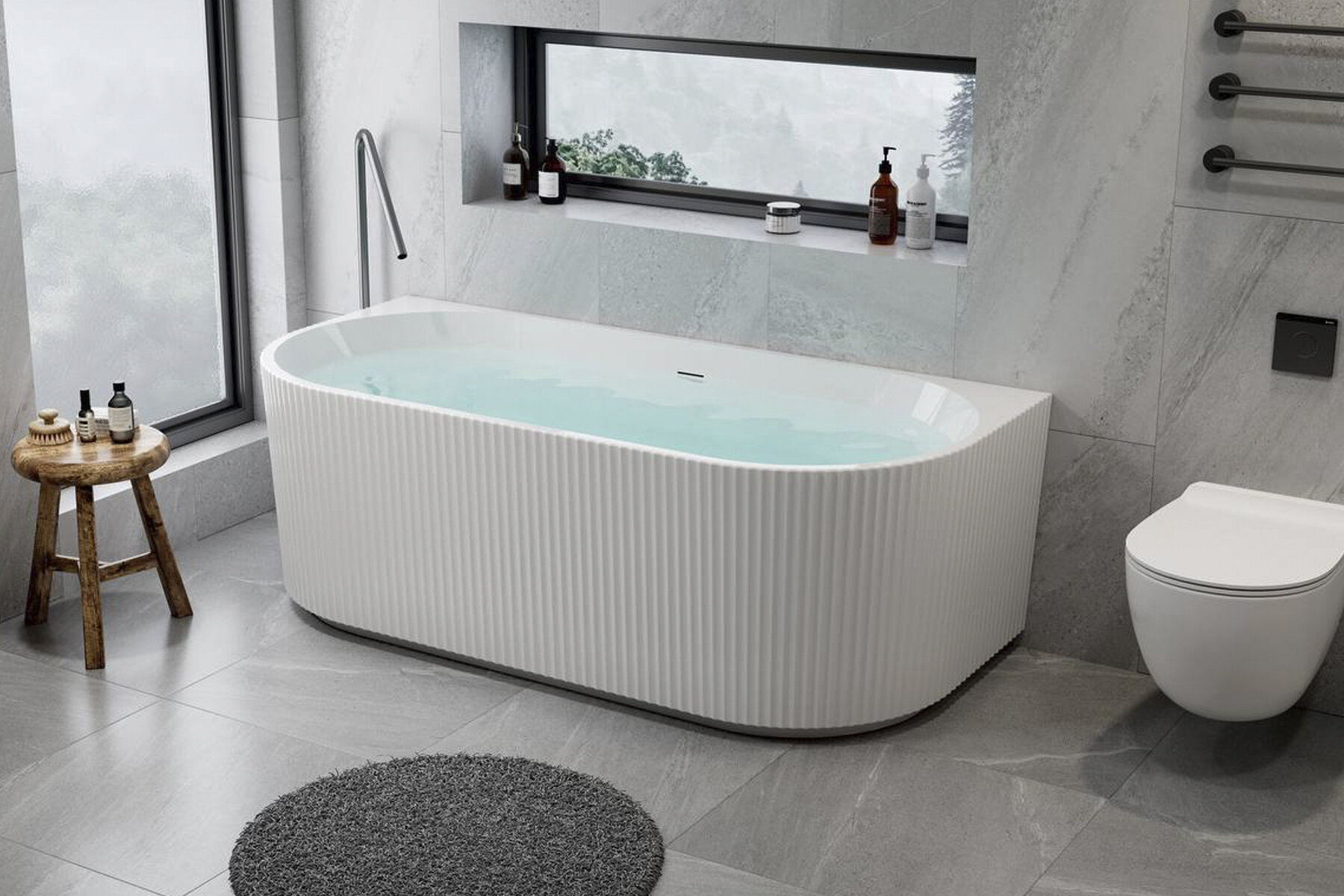 Изображение товара Ванна акриловая Royal Bath Nero RB611900, 150 x 75 см, каркас, слив-перелив, цвет белый