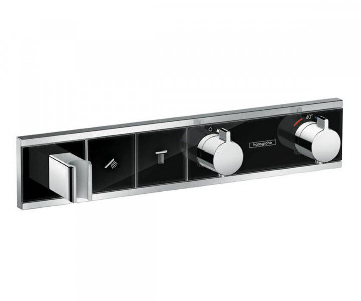 Изображение товара Термостатический смеситель для душа Hansgrohe RainSelect черный с функциями экономии воды