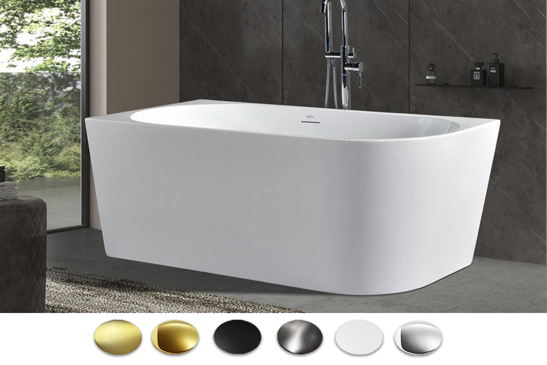 Изображение товара Ванна акриловая Royal Bath Riva RB610312L/RB610312R, 180 x 80 см, левая/правая, цвет белый