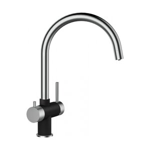 Изображение товара Смеситель для кухонной мойки Schock Ares 710442, с подключением к фильтру, сталь/оникс