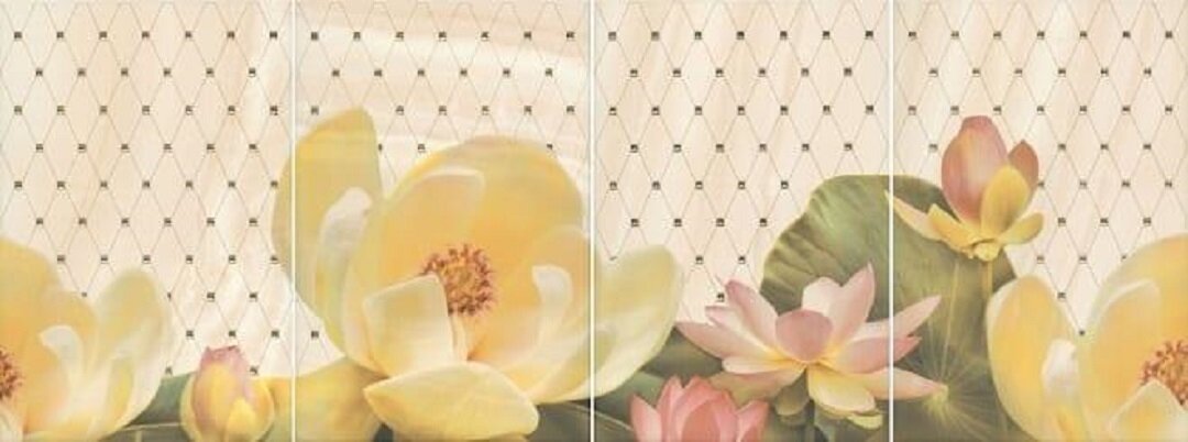 Изображение товара Керамическая плитка Kerama Marazzi Летний сад 30х80 см Бежевое панно из 4 частей