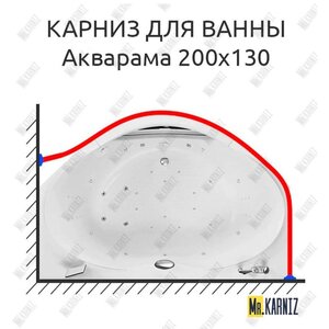 Изображение товара Карниз для ванны Aquatika Акварама длина 200 ширина 130 см, асимметричный, труба 25 мм, цвет хром Mr.Karniz K25V09-10 Изображение товара Карниз для ванны Aquatika Акварама длина 200 ширина 130 см, асимметричный, труба 25 мм, цвет хром Mr.Karniz K25V09-10